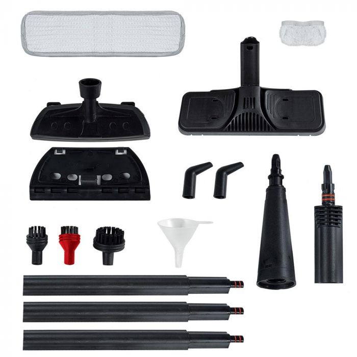 Compact Polti Smart Allergy steam cleaner with accessory kit