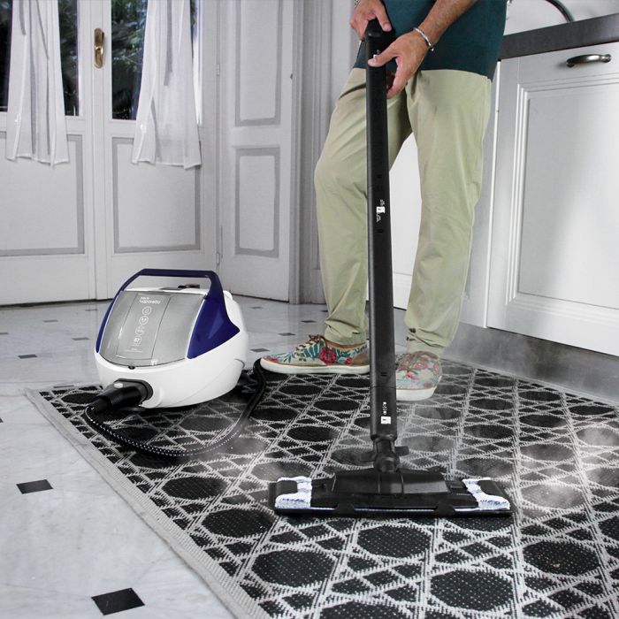 Eco-friendly Polti Vaporetto dry steam cleaner in use in Lebanon-Beirut