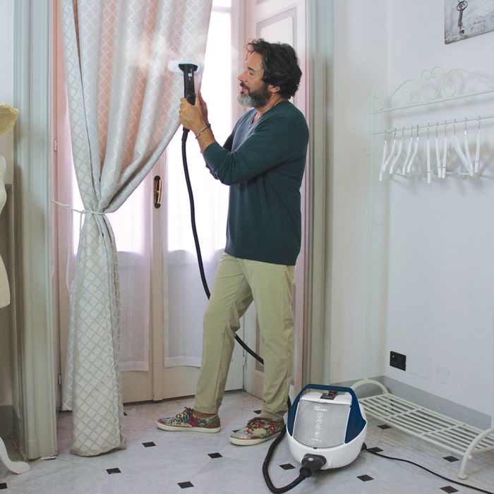 Eco-friendly Polti Vaporetto dry steam cleaner in use in Lebanon