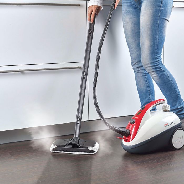 Polti Vaporetto Smart Allergy cleaning tile floor in Lebanese home